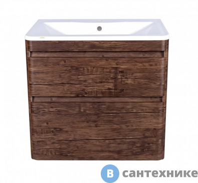 картинка Тумба под раковину Style line Атлантика 60, Люкс старое дерево, подвесная PLUS (2000949232973)