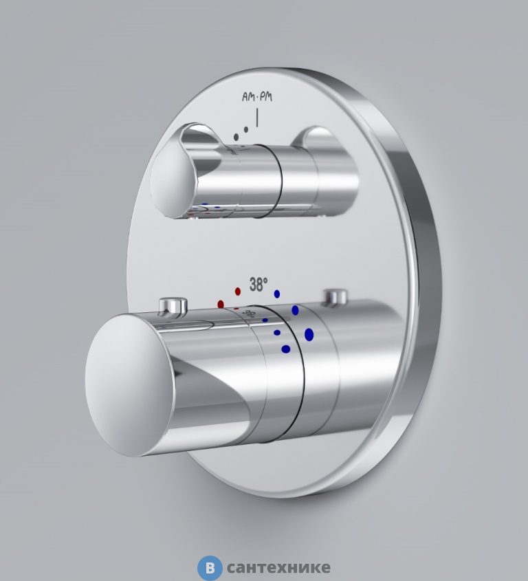 Смеситель AM.PM Like F8075600 д/душа встраиваемый с термостатом, хром