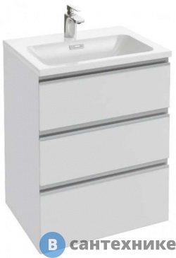 картинка Тумба под раковину Jacob Delafon VOX EB2050-RA-G1C 2 выдв. ящика, белый блестящий лак (60х46х73,4)