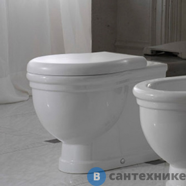 картинка Унитаз без бачка GLOBO Paestum PA025.BI 57*38 см, слив универсальный, с креплений, белый, без сиденья