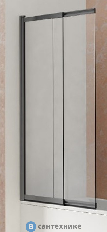 Душевая шторка на ванну Vincea VSB-1E100CLGM, 1000*1450, вороненая сталь, стекло прозрачное