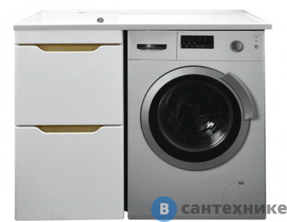 картинка Тумба AZARIO 110 Magenta под с/машинку (46) с раковиной Magenta 110 левая белая (CS00078394)