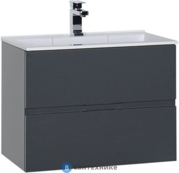 Тумба с раковиной Aquanet Алвита 70 серый антрацит (213093)