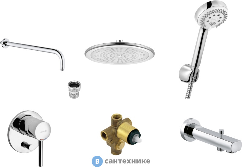 Верхний душ Kludi BOZZ 386310576 набор