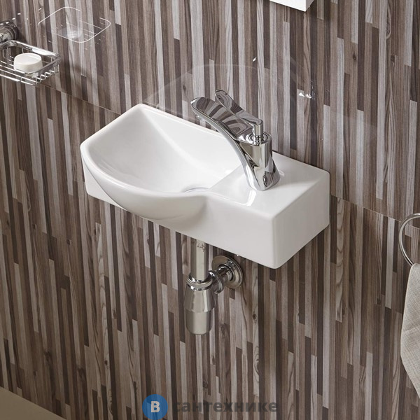 Раковина WELTWASSER AISBACH 7940 GL-WT R подвесная (глянцевая белая) 400х220х120 мм