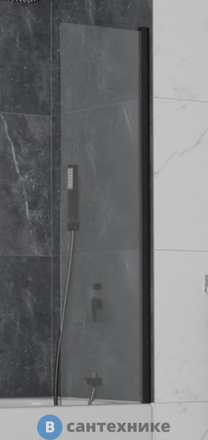 Шторка на ванну RGW SC-056B чёрный/прозрачное/6 мм 40*150 (351105640-14)