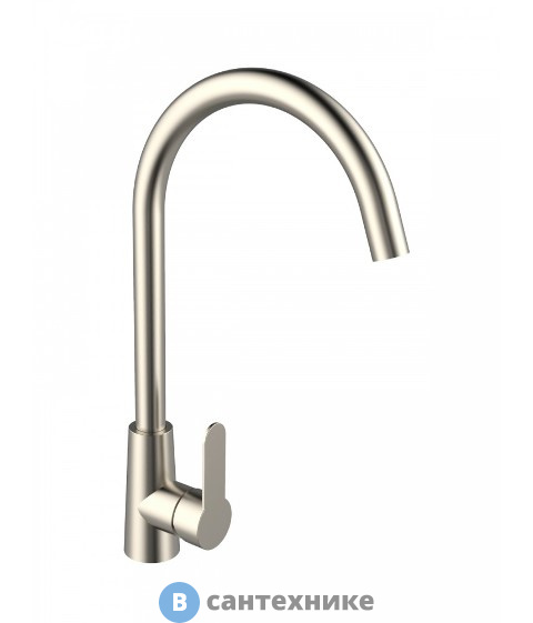 Смеситель Agger Splendid A0900133 однозахватный для кухни с С образным поворотным изливом, сталь