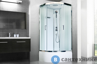 картинка Душевая кабина Royal Bath FATO RB 90CK-М-CH (рифленое) (RB90CK-M-CH FATO)