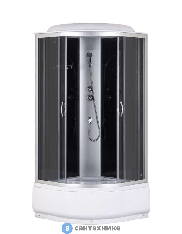 Душевая кабина Taliente TA-8080G тон. секло, чёрные зад. стенки, 80*80*215 см, поддон 40 см