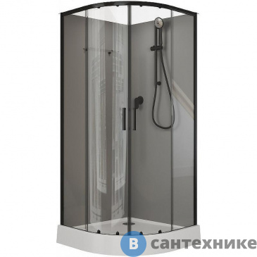 картинка Душевая кабина Aquanet Passion EVO R black 90x90 набор 2 (267257)