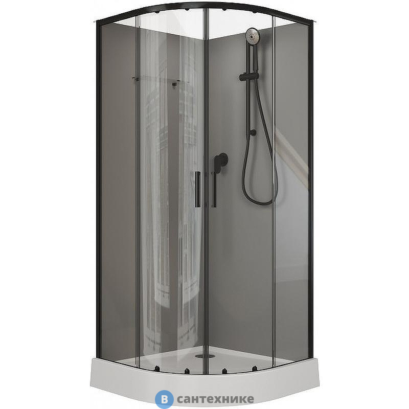 Душевая кабина Aquanet Passion EVO R black 90x90 набор 2 (267257)