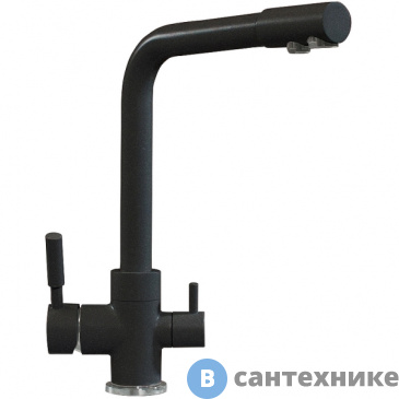 картинка Смеситель кухонный TOLERO Дуо №911 чёрный (627635)