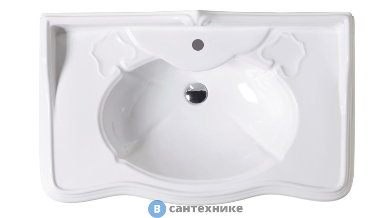 Раковина AZZURRA JUBILAEUM со спинкой 90*56см с 1 отв под смеситель, белый (JULP0905500MBI/(JUB200/90 bi)*)