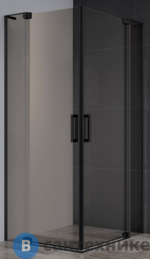 картинка Душевой уголок Cezares SLIDER-AH-2-70/80-90/100-BR-NERO без поддона