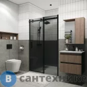 Дверь в нишу Grossman Classic 100.K33.04.160.21.10 (160х195) черный матовый, стекло тонированное, раздвижная