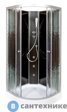 картинка Душевая кабина Deto L 809 N с гидромассажем black (90х90х200 см)