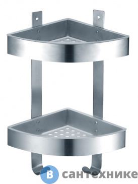 картинка Полка AZARIO AZ-833-2 угловая двухэтажная, матовый хром