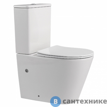 картинка Унитаз с бачком ABBER Bequem AC1112 белый, безободковый