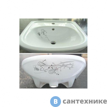 картинка Умывальник Старый Оскол АРГО 50 мебельный декор цветы