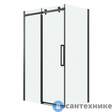 картинка Душевое ограждение Grossman Classic 120.K33.04.1190.21.00 (110*90*195) черный матовый, стекло прозрачное, без поддона