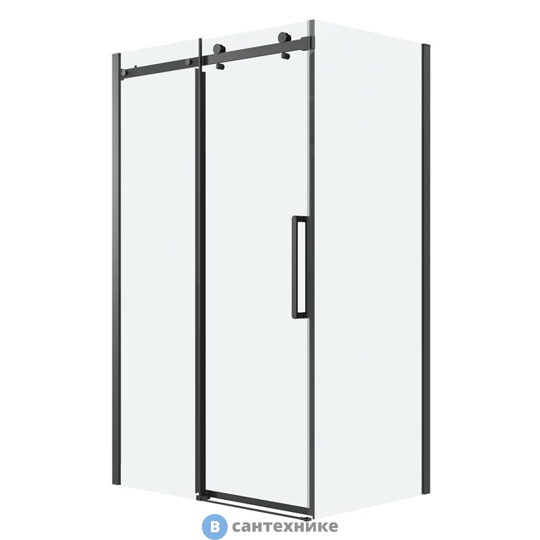 Душевое ограждение Grossman Classic 120.K33.04.1190.21.00 (110*90*195) черный матовый, стекло прозрачное, без поддона