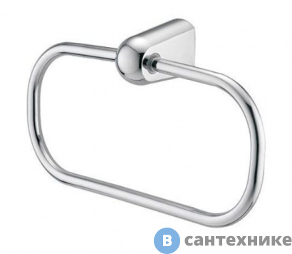 картинка Держатель полотенец WasserKRAFT Berkel K-6860 кольцо металл, хромоникелевое покрытие