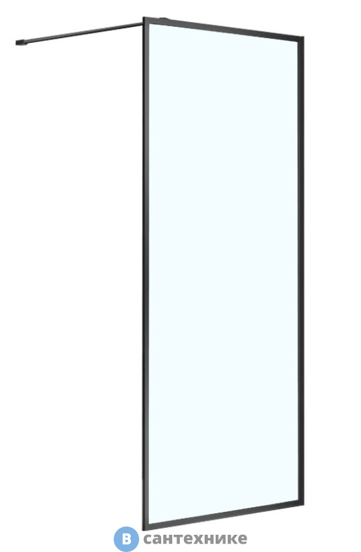 Душевая перегородка AZARIO RICHMOND AZ-NAG6310 Walk-in 900*2000 стекло прозр. 6 мм, профиль чёрный (AZ-NAG 6310 900 Black)