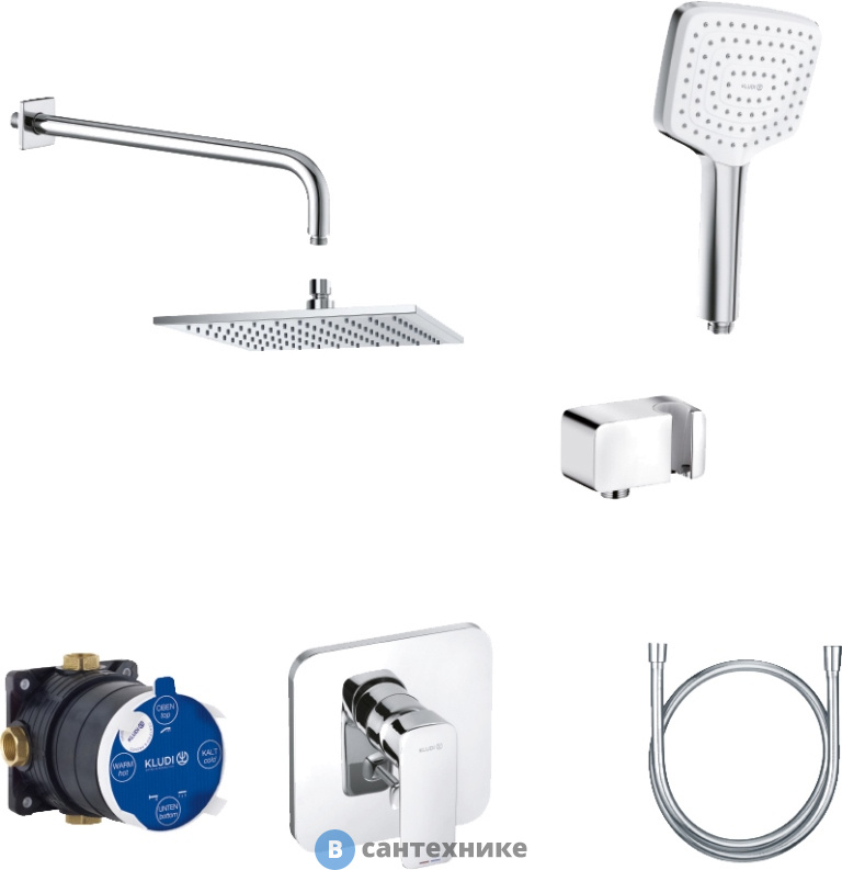 Верхний душ Kludi 406300575 PURE&STYLE 7in1 набор