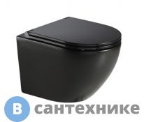 Унитаз подвесной AZARIO Grado AZ-0046N-MB безободковый, чёрный матовый, с сидением микролифт 490*370*360