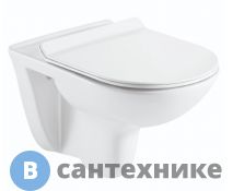 Унитаз подвесной AZARIO Pavia AZ-2142 (круглый) безободковый, с сидением микролифт 530*355*360 мм