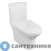 Унитаз с бачком AZARIO Sente AZ-8614 безободковый моноблок, гориз. слив, сиденье дюропласт микролифт 665x375x785