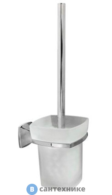 Щетка для унитаза WasserKRAFT Wern K-2527 подвесная металл, хромоникелевое покрытие, матовое стекло