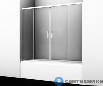 картинка Шторка WasserKRAFT Lippe 45S02-170 стеклянная на ванну
