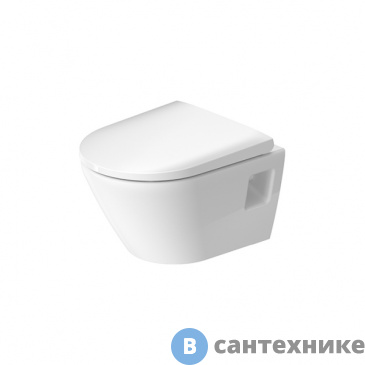 картинка Унитаз подвесной Duravit D-Neo 370x480 мм, безободковый, с сиденьем микролифт, белый (45870900A1 (2587090000+0021690))