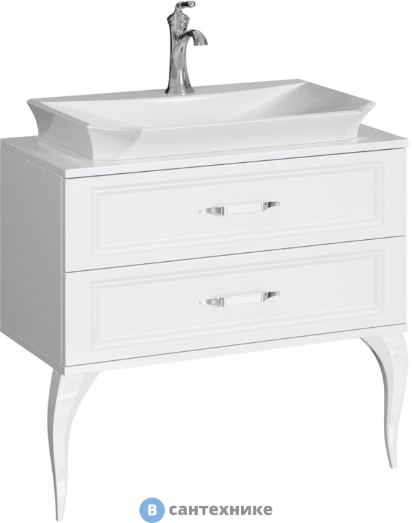 Тумба Aqwella LaDonna 85, белый, с умывальником LaDonna 85 (LAD0108W)
