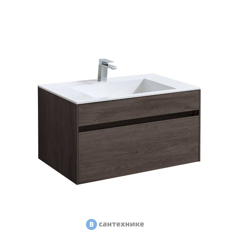 Тумба под раковину Vincea Chiara 800 подвесная, 1 выкатной ящик soft-close, R.Oak (VMC-2C800RO)