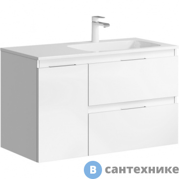 картинка Тумба под раковину Aqwella ACCENT 92 ACC0109RW (подвесная, белый)