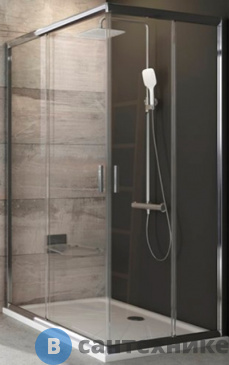 картинка Душевое ограждение Ravak Blix BLRV2K-100 блестящий + стекло Транспарент (1XVA0C00Z1)
