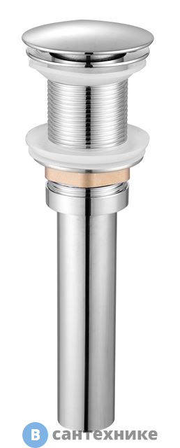 Донный клапан WELTWASSER WW PP-N GL-CR для раковины без слива-перелива, хром