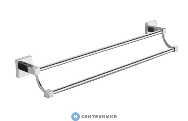 Полотенцедержатель AZARIO RINA трубчатый двойной 60 см, хром (AZ-87002)