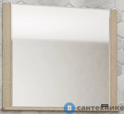 картинка Зеркало СанТа Венера 80 с выключателем, дуб бежевый, с полкой (121009)