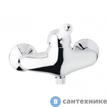 картинка Смеситель Cezares ELITE-DM-01-Bi для душа однорычажный, хром, ручка белая