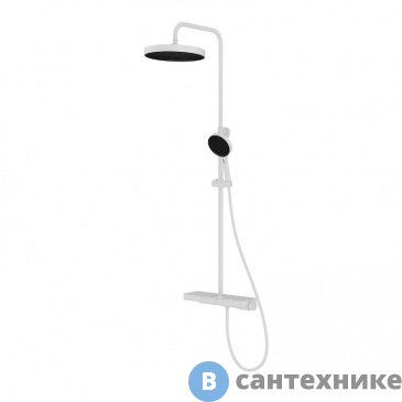 картинка Душевая стойка Vincea Inspire VSFS-3I12TW термостатическая с изливом, 30 см верх.душ, белый