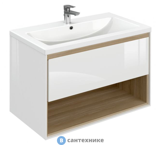 Тумба под раковину Cersanit LOUNA 80 подвесная, для COMO 80, белая (SP-SZ-LOU-CO80/Wh)