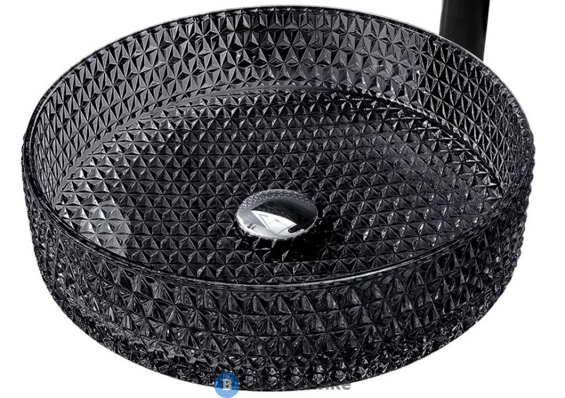 Раковина ABBER Glas AK2301B накладная стеклянная, чёрная