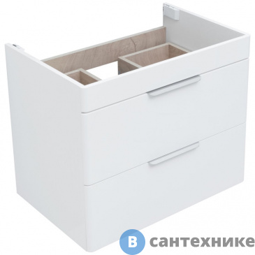 картинка Тумба под раковину Aquanet Ирис new 710 белый глянец (2 ящика) (310145)