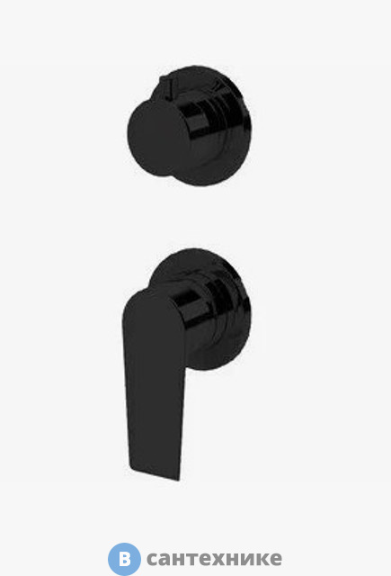 Смеситель Cezares NAUTIC-VDIM2-M-NOP встраиваемый однорычажный для душа с поворотным переключателем на 2 выхода, чёрный матовый