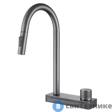 картинка Смеситель ABBER Wasser Kreis AF8114NG для кухни с выдвижной лейкой, никель