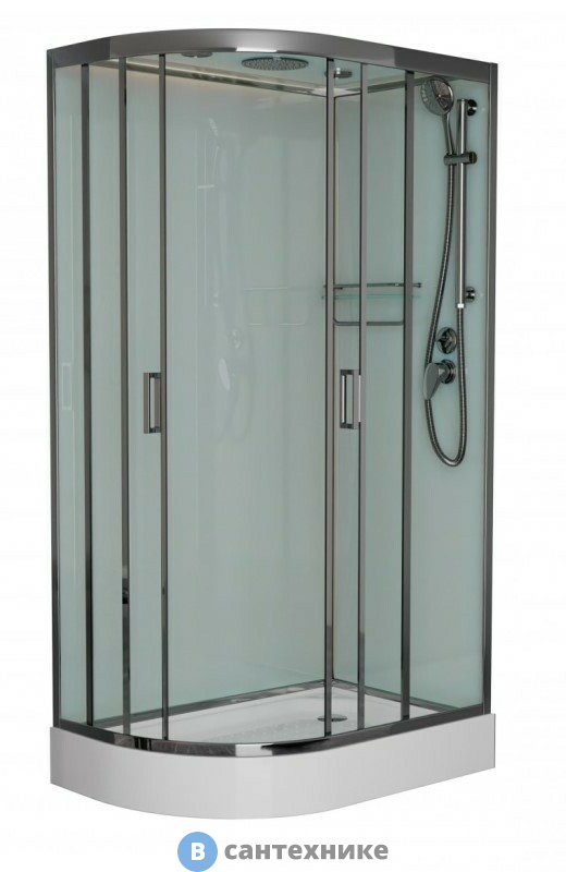 Душевая кабина Frank F412R М Brilliant правосторонняя низкий поддон матовое стекло
