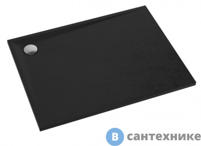 картинка Душевой поддон Omnires STONE 90x100 см STONE90/100BL композитный (чёрный), без сифона